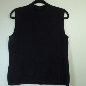 St. John Caviar Classic Black Knit Pull On Pants Size 4 Quiet Luxury Lagen Look